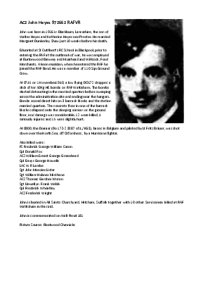 A preview of a PDF biography for Heyes, John